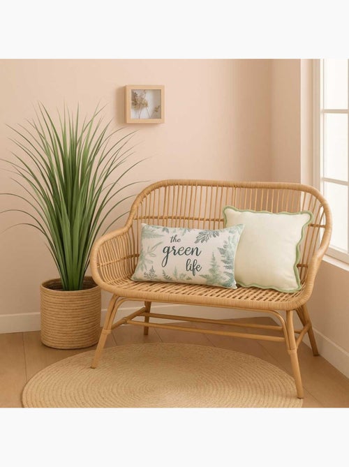 Coussin en coton motif fougère 50x30cm - Kiabi