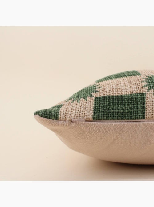Coussin en coton natté imprimé soleils verts 40x40cm - Kiabi