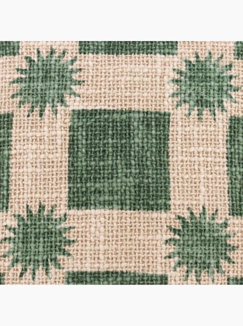 Coussin en coton natté imprimé soleils verts 40x40cm - Kiabi
