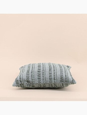 Coussin en coton rayé gris 40cm