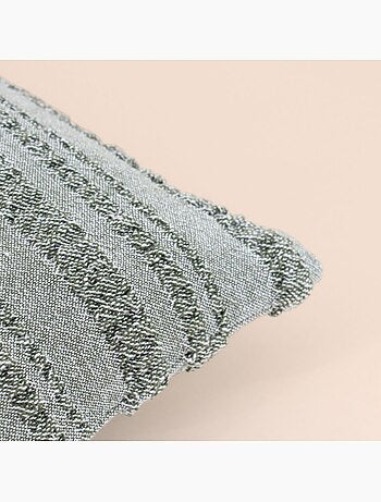 Coussin en coton rayé gris 40cm