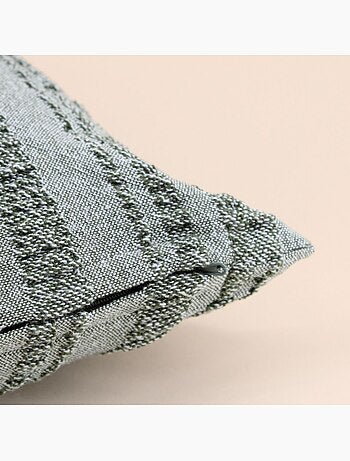 Coussin en coton rayé gris 40cm