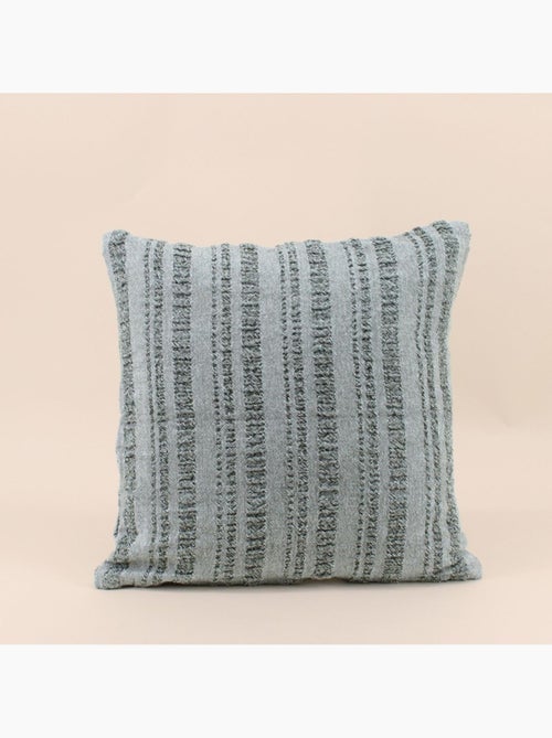 Coussin en coton rayé gris 40cm - Kiabi