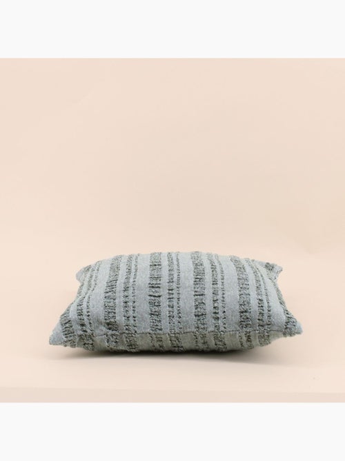 Coussin en coton rayé gris 40cm - Kiabi
