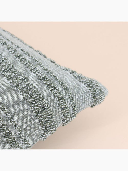 Coussin en coton rayé gris 40cm - Kiabi