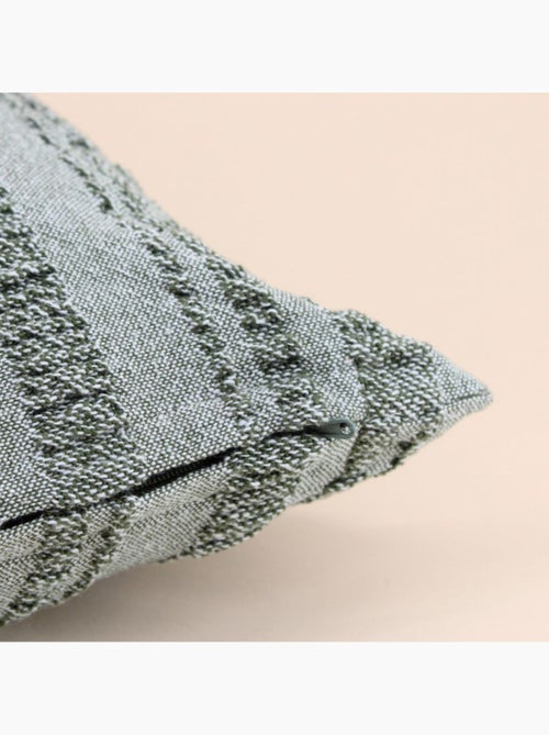 Coussin en coton rayé gris 40cm - Kiabi