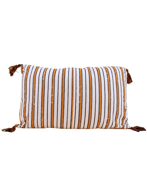Coussin en coton rayé rouge et blanc 50x30cm - Kiabi Coussin en coton rayé rouge et blanc 50x30cm - Kiabi
