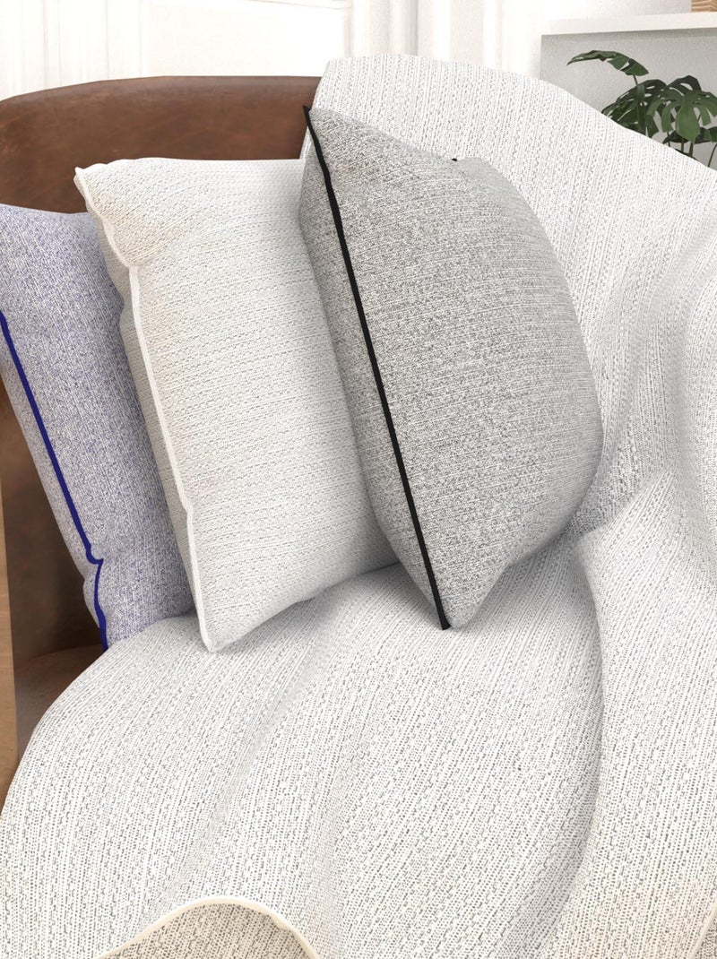 Coussin en coton recyclé 40x40 cm PIERRE, par Soleil d'Ocre Bleu - Kiabi