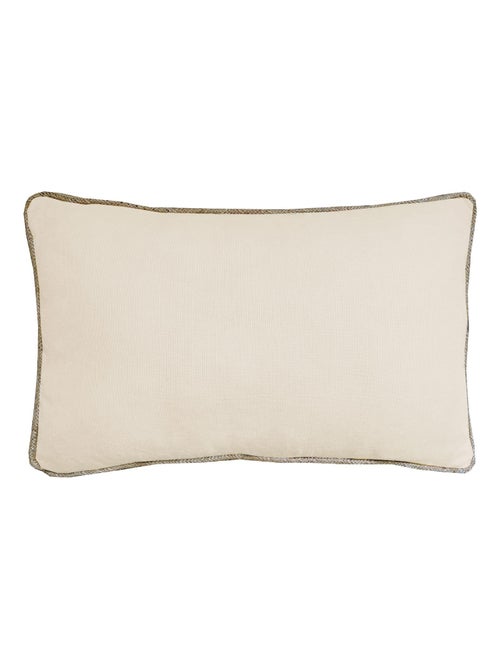 Coussin en coton recyclé avec piping jute 'Deko&co' - Kiabi Coussin en coton recyclé avec piping jute 'Deko&co' - Kiabi