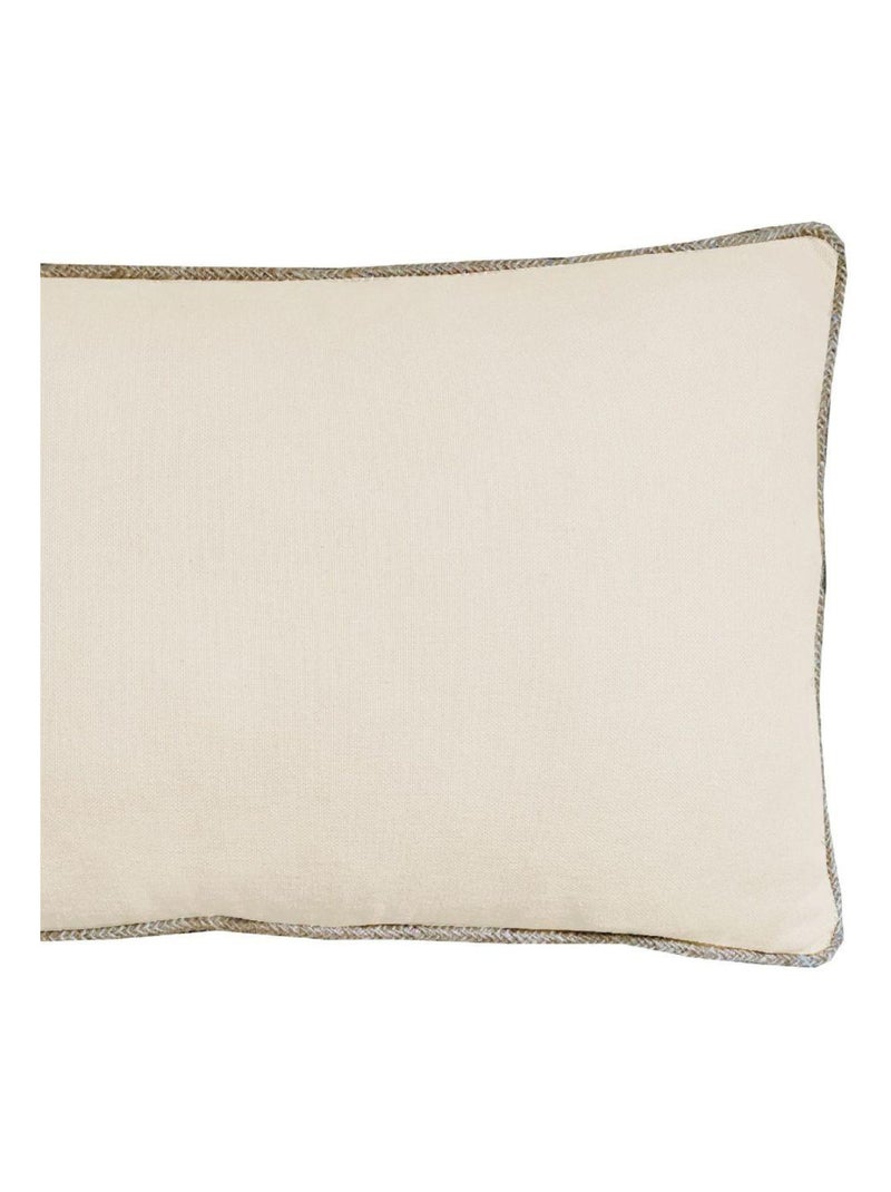 Coussin en coton recyclé avec piping jute 'Deko&co' Beige - Kiabi