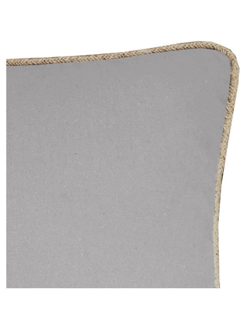 Coussin en coton recyclé avec piping jute 'Deko&co' - Kiabi
