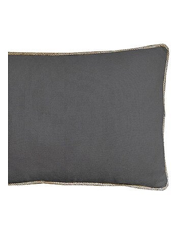 Coussin en coton recyclé avec piping jute 'Deko&co'