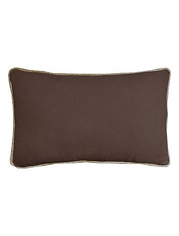 Coussin en coton recyclé avec piping jute 'Deko&co'