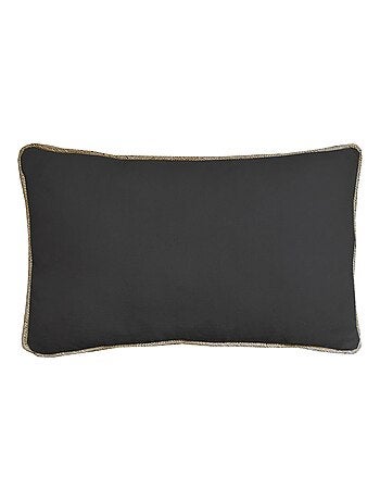Coussin en coton recyclé avec piping jute 'Deko&co'