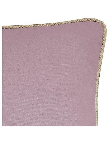 Coussin en coton recyclé avec piping jute 'Deko&co'