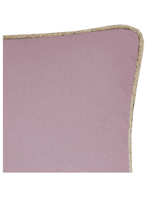 Coussin en coton recyclé avec piping jute 'Deko&co' - Kiabi