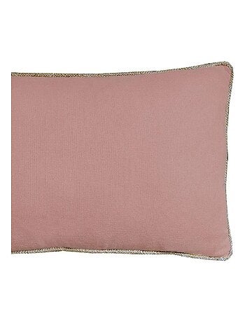 Coussin en coton recyclé avec piping jute 'Deko&co'