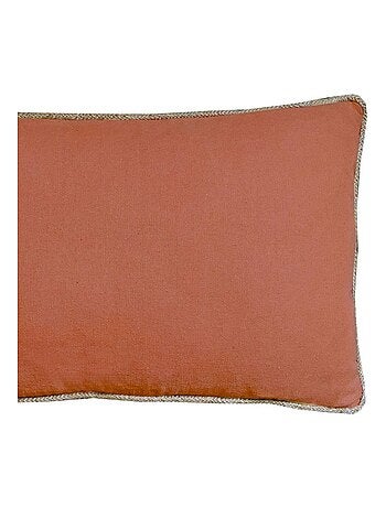 Coussin en coton recyclé avec piping jute 'Deko&co'