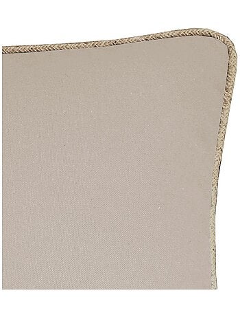 Coussin en coton recyclé avec piping jute 'Deko&co'