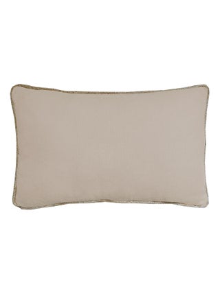 Coussin en coton recyclé avec piping jute 'Deko&co'