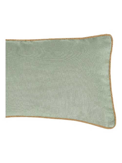 Coussin en coton recyclé avec piping jute 'Deko&co' - Kiabi