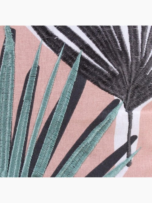 Coussin en coton rose motif fleuris 45x45cm - Kiabi