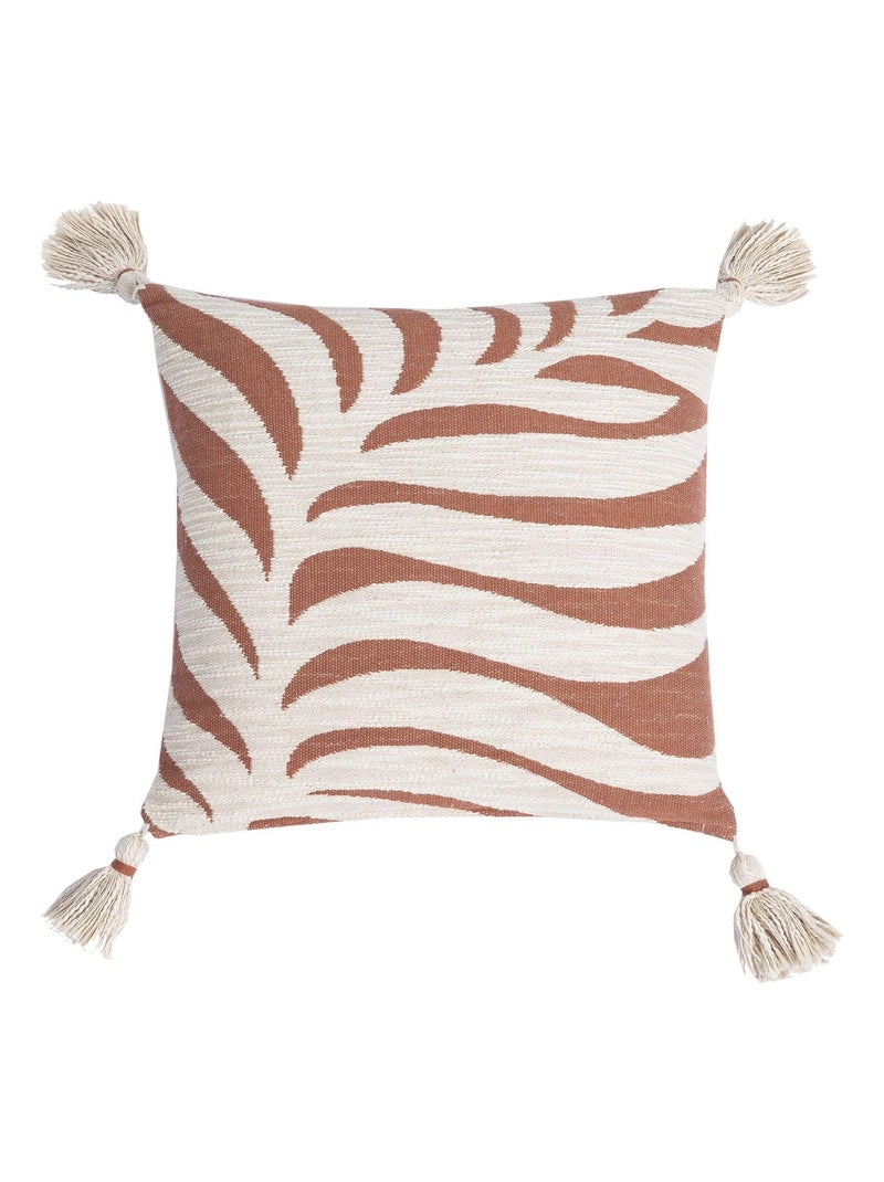 Coussin en coton tissé jacquard DOFUS 'Deko&co' Blanc Rouge - Kiabi