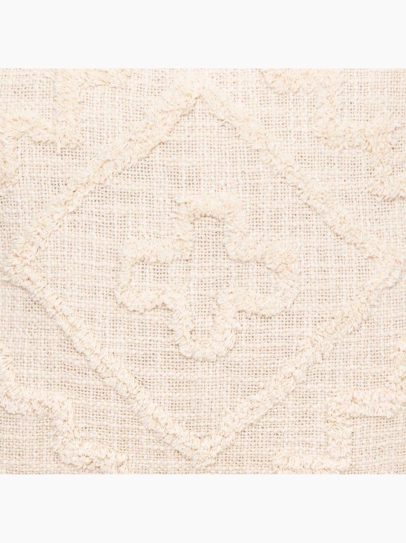 Coussin en coton tufté inca Beige - Kiabi