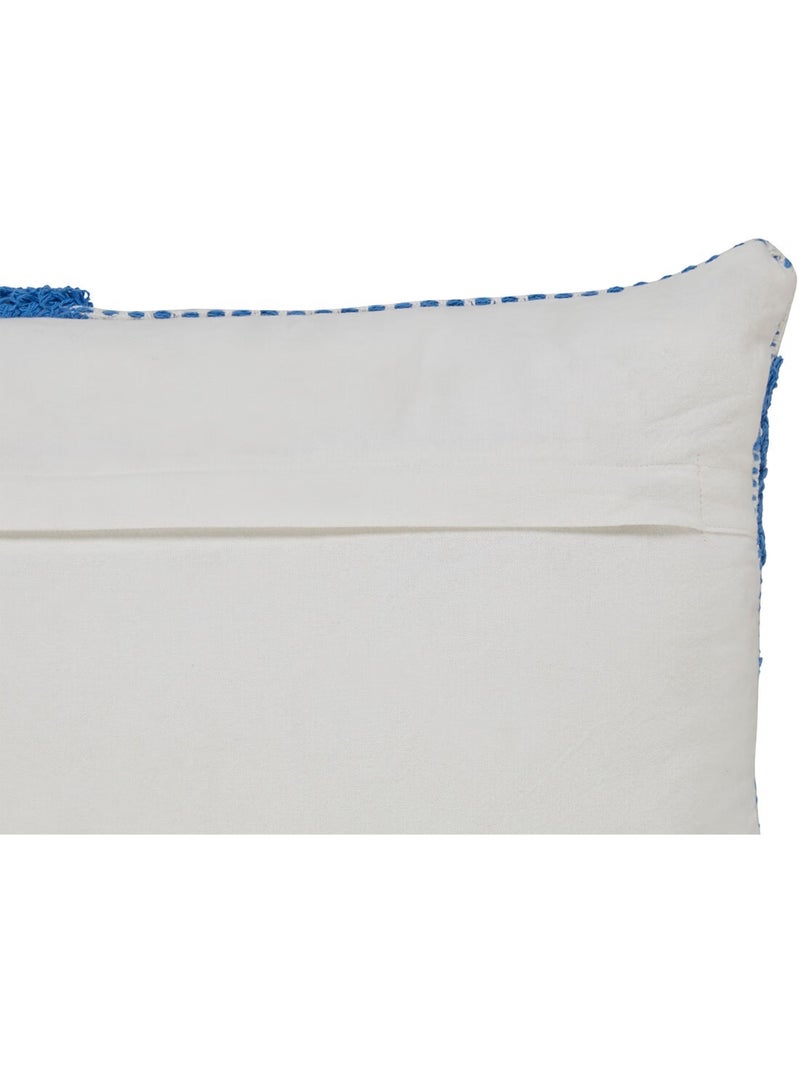 Coussin en coton tufte Poppy Colors Bleu - Kiabi