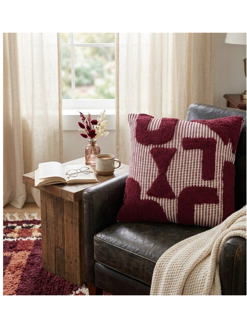 Coussin en coton tufte Poppy Colors Violet - Kiabi