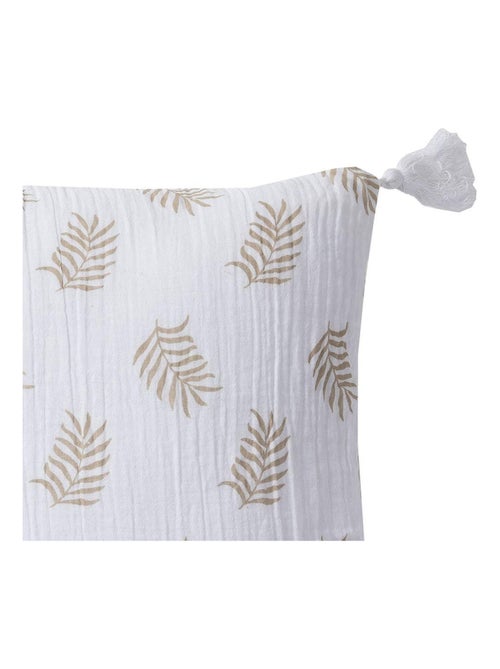 Coussin en double gaze de coton avec imprimé feuillage 'Deko&co' - Kiabi