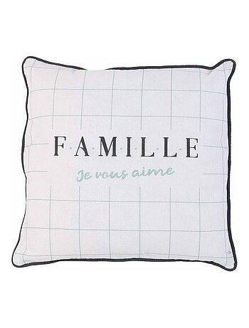 Coussin EN FAMILLE Noir/Blanc Je vous aime