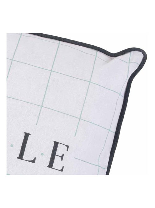 Coussin EN FAMILLE Noir/Blanc Je vous aime - Kiabi