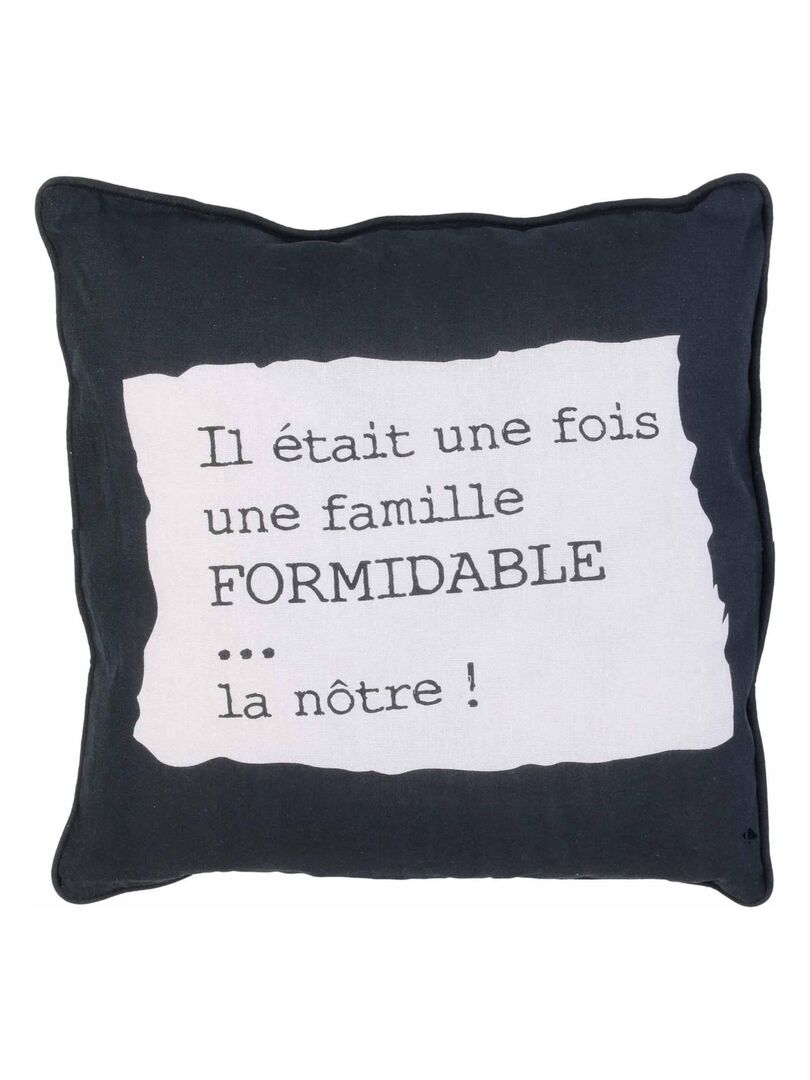 Coussin EN FAMILLE Noir/Blanc Une famille formidable Noir Blanc - Kiabi