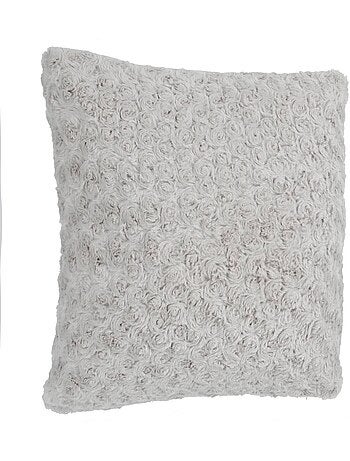 Coussin déhoussable imitation fourrure bouclette
