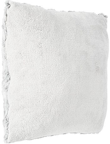 Coussin déhoussable imitation fourrure bouclette