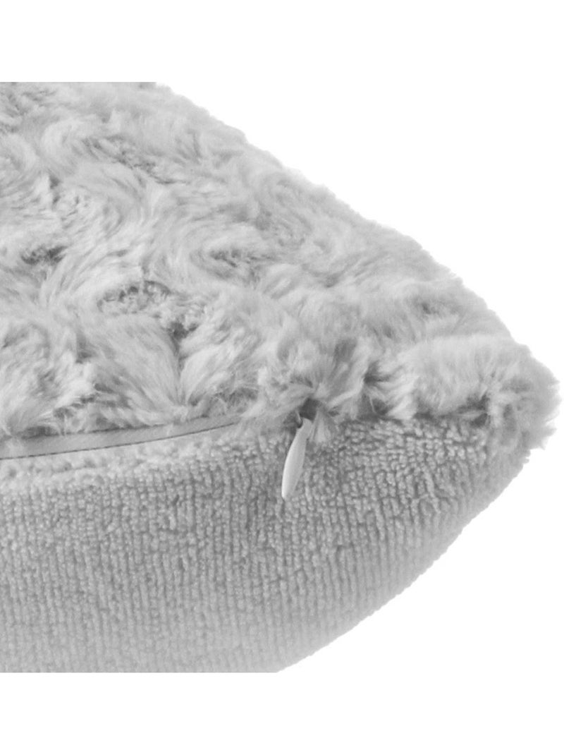 Coussin en fausse fourrure bouclé bouclette Gris - Kiabi