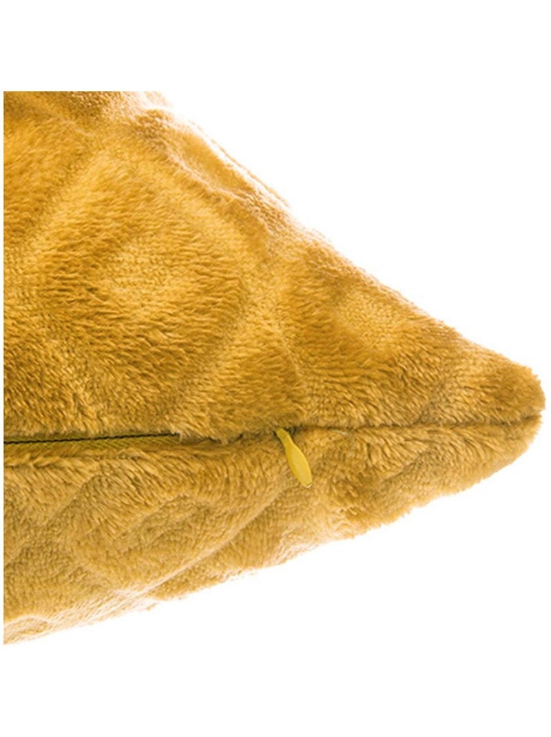 Coussin en flanelle  -  - Effet 3D Jaune - Kiabi