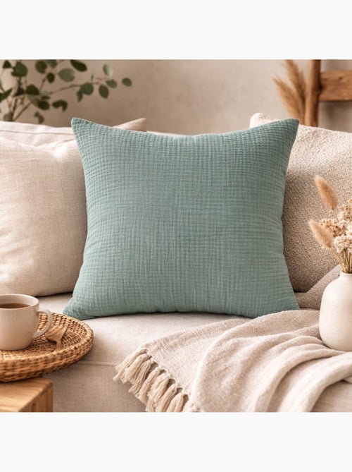 Coussin en gaze de coton - 30x50 / vert amande - Kiabi Coussin en gaze de coton - 30x50 / vert amande - Kiabi
