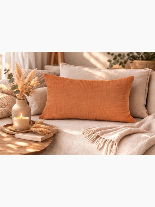 Coussin en gaze de coton - 30x50 / vert amande - Kiabi Coussin en gaze de coton - 30x50 / vert amande - Kiabi