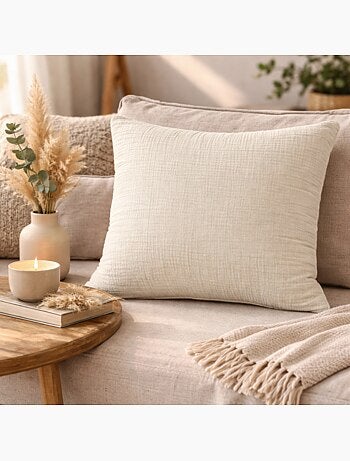 Coussin en gaze de coton - gris - 30x50 / gris