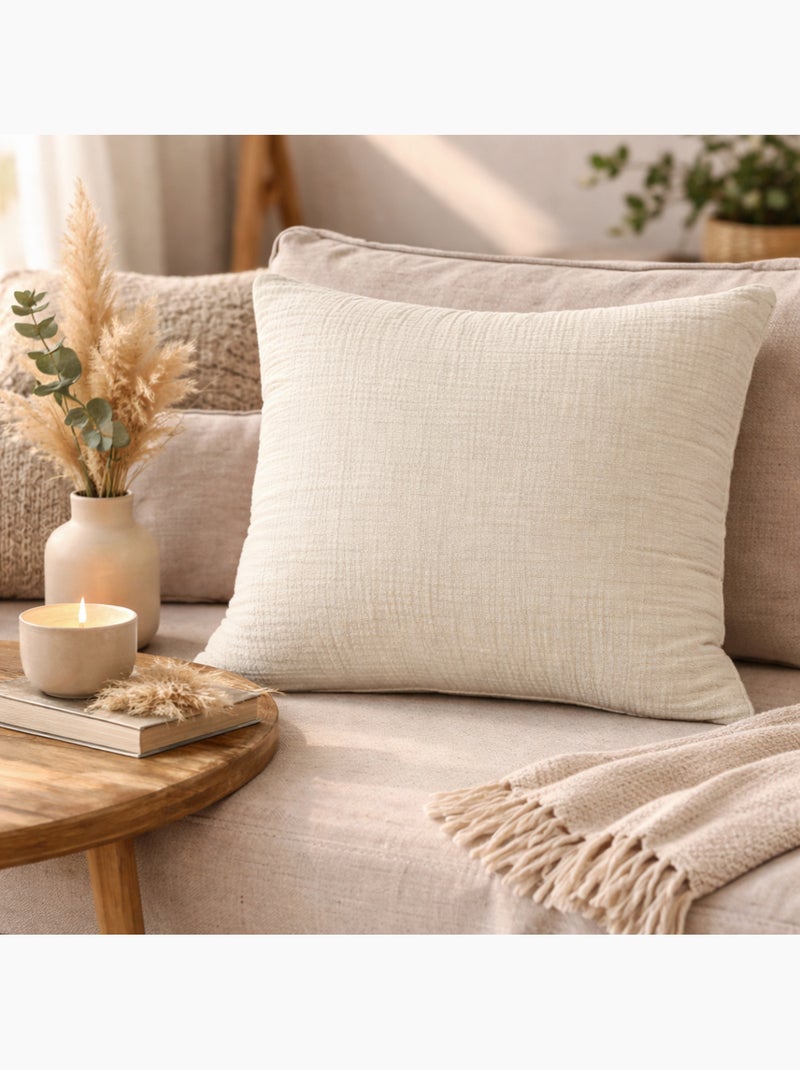 Coussin en gaze de coton - beige - 30x50 / beige Beige - Kiabi