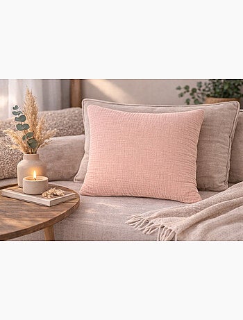 Coussin en gaze de coton - gris - 30x50 / gris