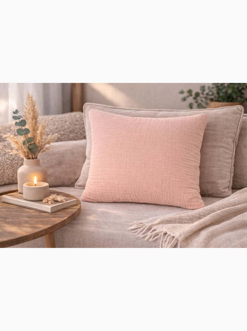 Coussin en gaze de coton - peche - 30x50 / orange Orange - Kiabi