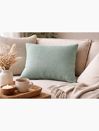 Coussin en gaze de coton - gris - 30x50 / gris