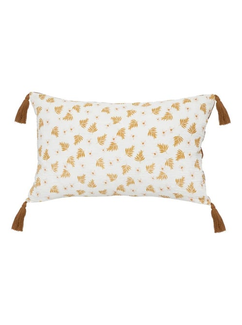 Coussin en gaze de coton 30 x 50 cm Feuillage canelle - Kiabi