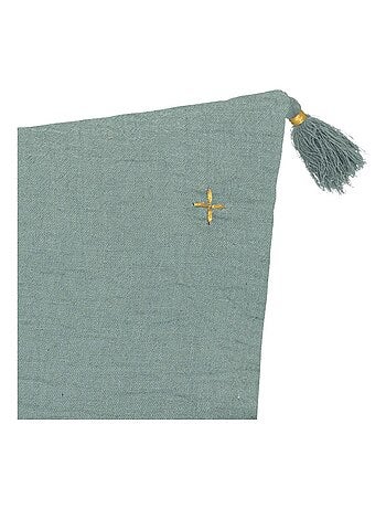 Coussin en gaze de coton brodé