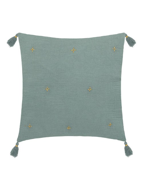 Coussin en gaze de coton brodé - Kiabi