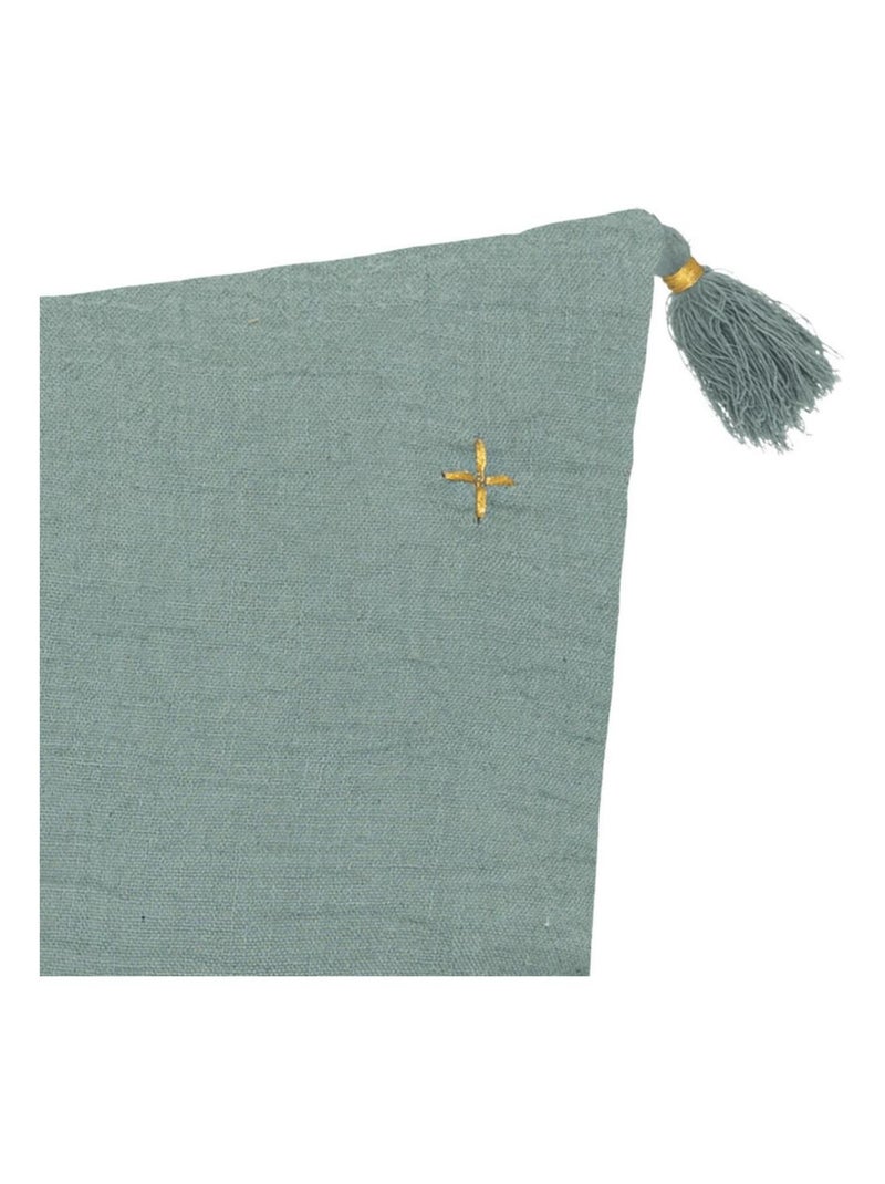Coussin en gaze de coton brodé Bleu céladon - Kiabi