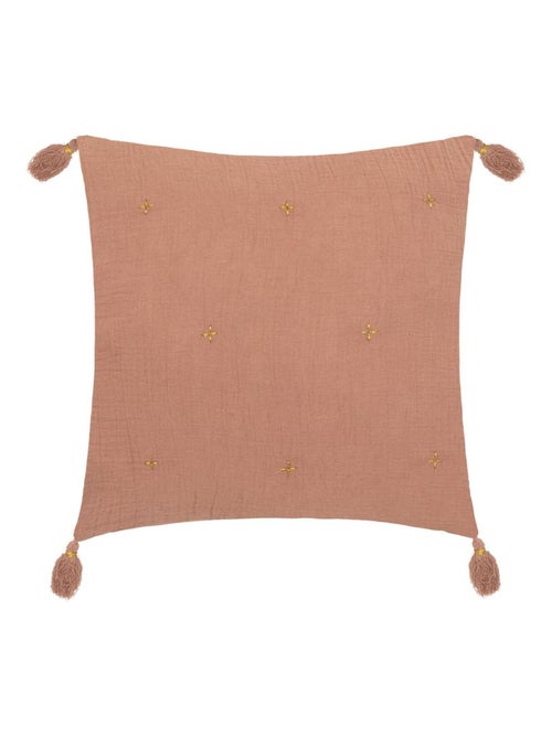 Coussin en gaze de coton brodé - Kiabi
